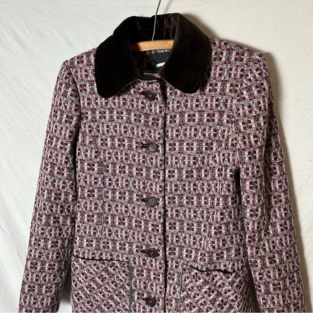 Ted Baker Vintage Wool Tweed Button Front Coat US 4-6 Small - Picture 2 of 6